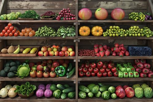 超市货架上的商品高清图片与海报 初级农产品下载指南